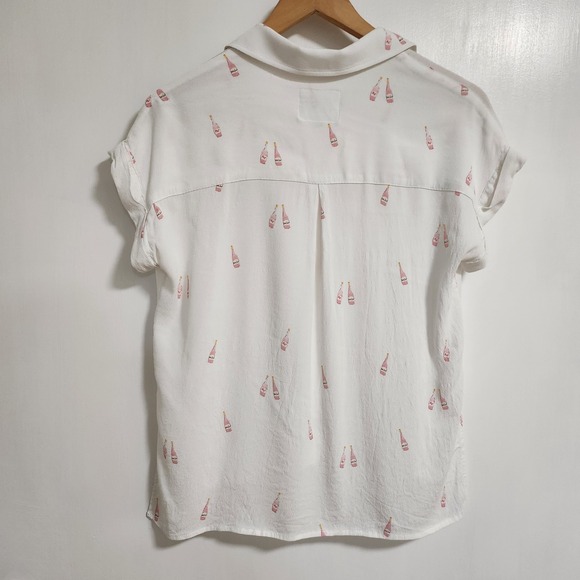 Rails Whitney Button Up Champagne Bottle Blouse In Rose - Picture 3 of 14